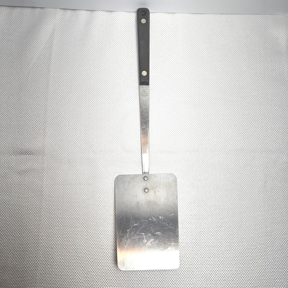 Ekco Flint Stainless Steel Spatula‎ Black Riveted Handle Vintage USA